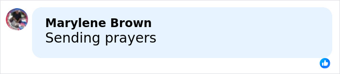 Social media comment bubble: Marylene Brown says Sending prayers, related to Email Rob Reiner's wife Michele Social media comment bubble: Marylene Brown says Sending prayers, related to Email Rob Reiner's wife Michele