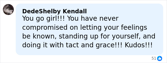 Comment praising a woman for standing up with tact and grace related to Chevy Chase's N-word scandal resurfacing. Comment praising a woman for standing up with tact and grace related to Chevy Chase's N-word scandal resurfacing.