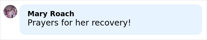 Comment from Mary Roach expressing prayers for her recovery after Pink&rsquo;s New Year&rsquo;s Eve hospital stay.