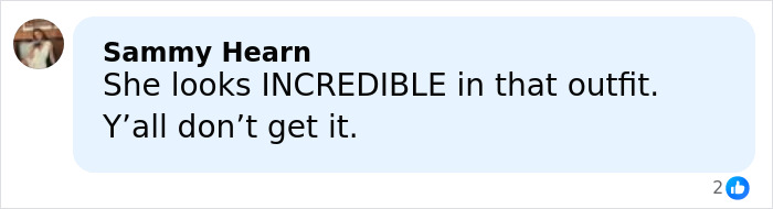 Comment praising Margot Robbie's bathing suit with sleeves outfit during her movie promotion amid controversy.