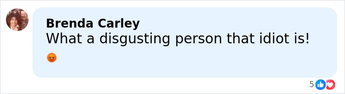 Comment from Brenda Carley expressing anger with an emoji reacting to a public meltdown by male version of Karen.