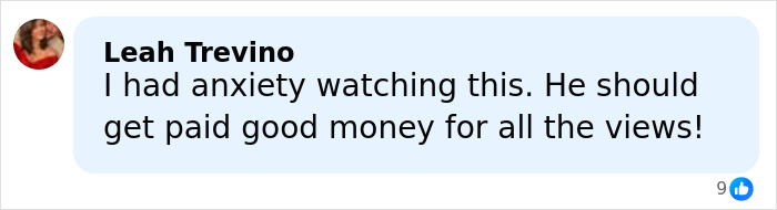 User comment expressing anxiety about low pay despite high views for a famous climber's 500-meter skyscraper climb.