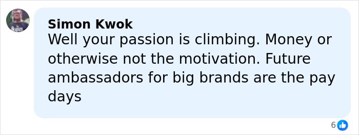 Comment from Simon Kwok about climbing passion and pay controversy related to Netflix faces backlash for skyscraper climb.