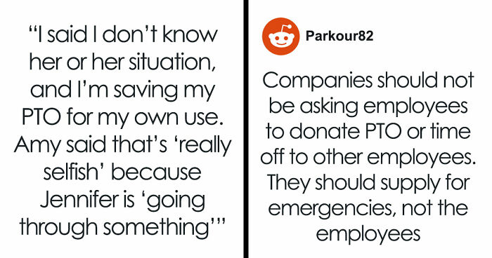 “Am I The Jerk For Refusing To Donate PTO Hours To Coworker I Barely Know Who ‘Needs’ Them?”