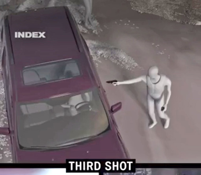 3D animation depicting the autopsy released by Renee Good&rsquo;s family showing her final moments with a third shot scenario.