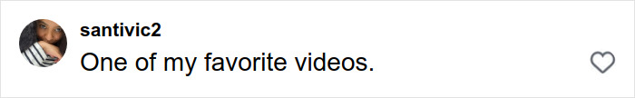 Comment on social media post saying One of my favorite videos, praising Serena Williams for her viral jaw-dropping move involving knees.