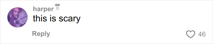 Social media comment reading this is scary from user harper with 46 likes, noting Disney World sixth body