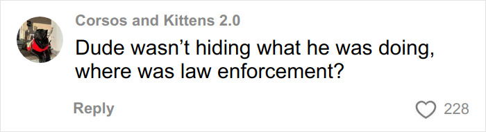 Comment on social media post showing concern over lack of law enforcement during chilling skull discovery in man’s car incident. Comment on social media post showing concern over lack of law enforcement during chilling skull discovery in man’s car incident.