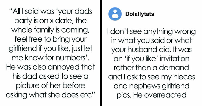 Mom Thinks She’s Welcoming By Inviting Son’s GF To Dad’s Party, He Reacts Like She Rushed A Proposal