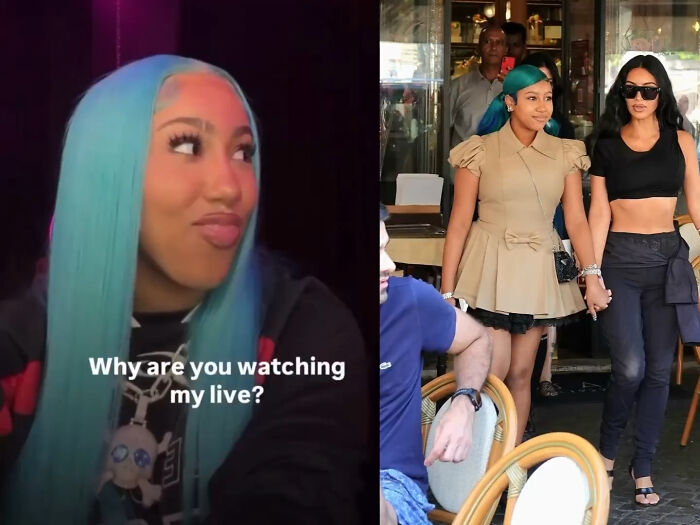 Kim Kardashian and North West in public, with Kim crashing North West's livestream amid parenting controversy.