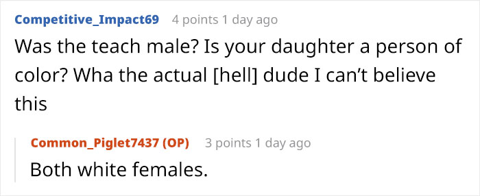 Screenshot of an online discussion about a mom struggling with rage after a teacher ignores her daughter&rsquo;s emergency.