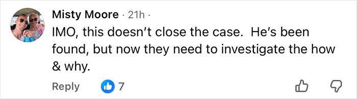 Closure: social media comment saying the case isn't closed and investigators must probe how and why Closure: social media comment saying the case isn't closed and investigators must probe how and why