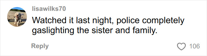 User comment on Elizabeth Smart Netflix documentary, discussing police behavior and family reaction to kidnapping case revelations.