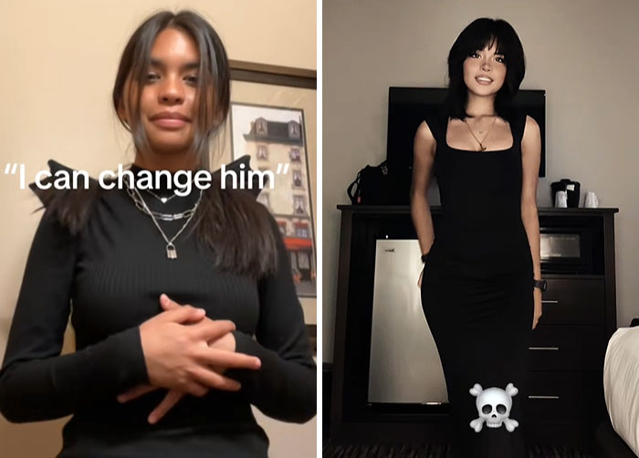 Two women share their experiences and personal changes after a breakup in casual indoor settings.