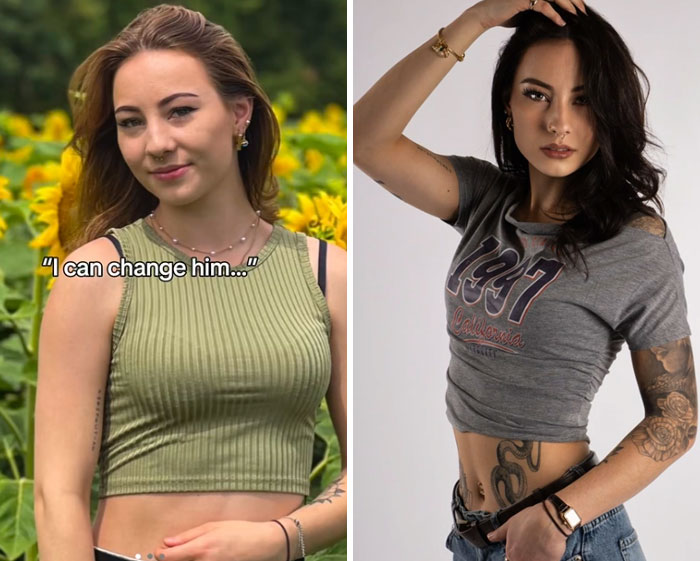 Two women posing with confident expressions, illustrating how women changed after a breakup for better or worse.