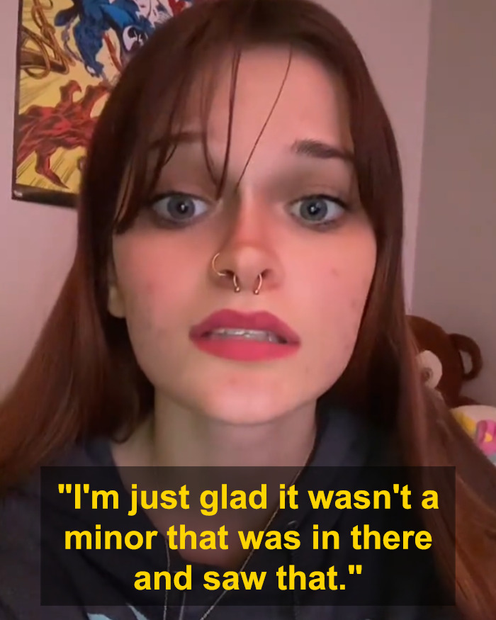 Young person discussing the Planet Fitness bathroom incident and transphobic locker room policies with concern. Young person discussing the Planet Fitness bathroom incident and transphobic locker room policies with concern.