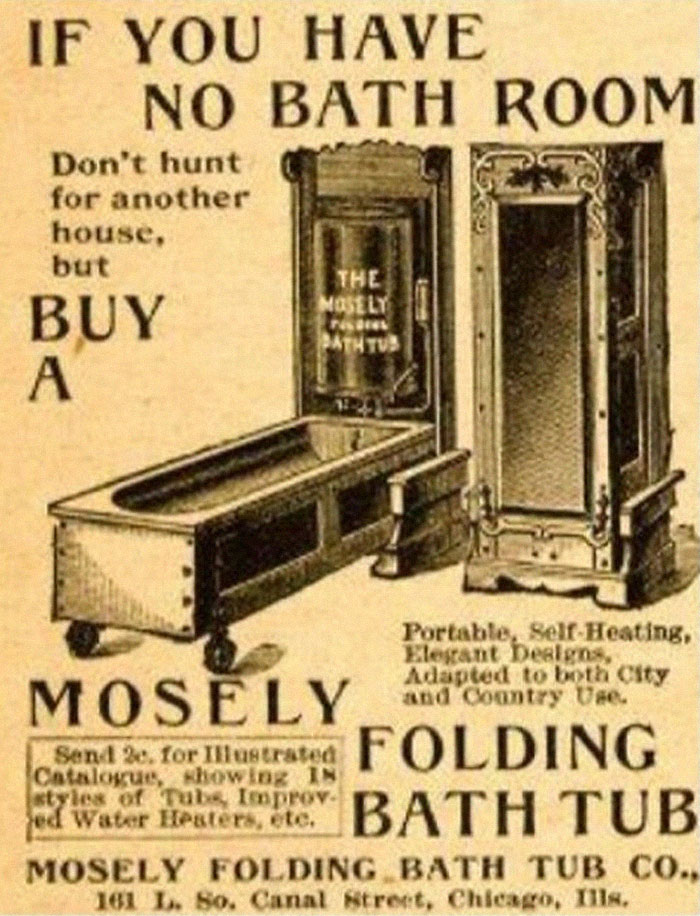 The Mosely Folding Bath Company Advertised This Folding Bath In The 1895 Montgomery Ward Catalog