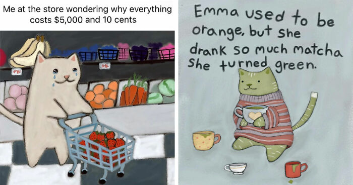 This Artist Made 65 Adorable Cat Drawings That Are Subtle, Sweet, And Relatable