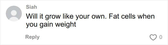 Comment about fat cells and weight gain in discussion on donated lifeless bodies used for BBLs and breast implants. Comment about fat cells and weight gain in discussion on donated lifeless bodies used for BBLs and breast implants.