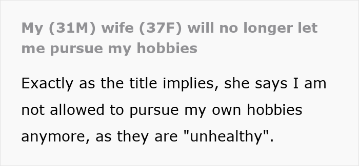 Man secretly plays video games and collects Star Wars figures after wife bans his hobbies at home.