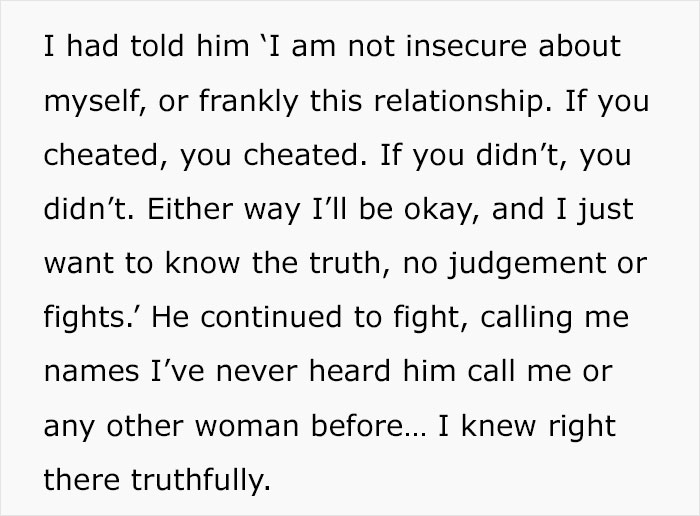 Text excerpt about a man trying to convince his girlfriend he didn&rsquo;t cheat, amid signs from fancy designer socks at home.
