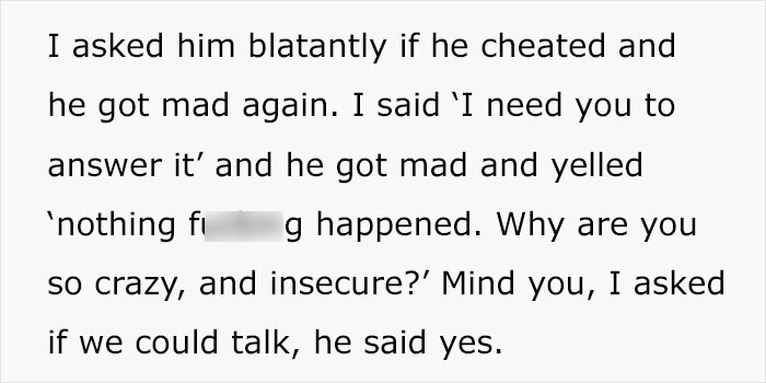 Text from a conversation where a man denies cheating while fancy designer socks are visible in their home.