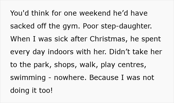 Woman feels treated like unpaid nanny as partner leaves child alone to go to the gym, neglecting shared parenting duties.