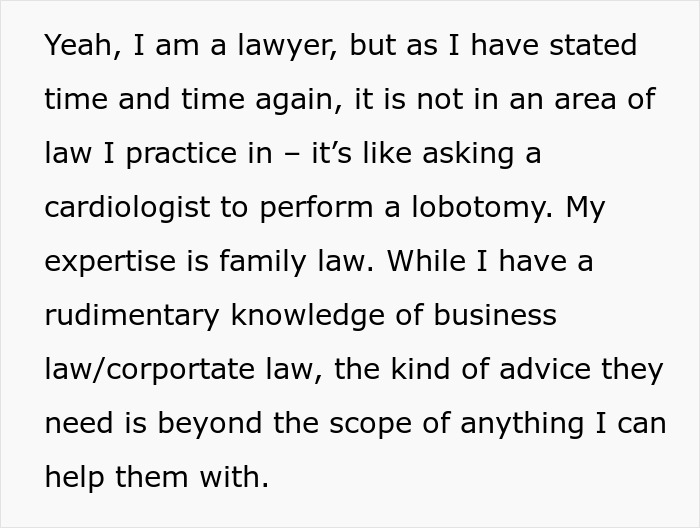 Woman refuses to risk her new career by giving free advice, revealing the true colors of her friends.