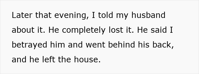 Man feels torn between his husband and mother-in-law after secretly helping her, causing conflict and emotional distress.