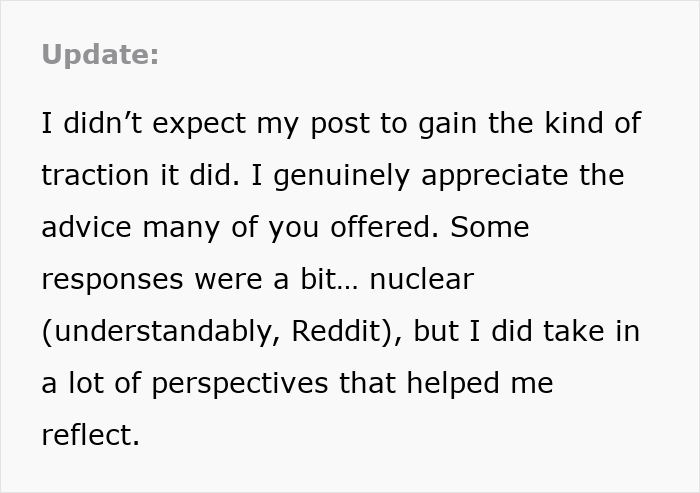 Man feels torn between his husband and mother-in-law after secretly helping her in a difficult family situation.