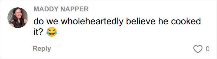 Woman reacting with laughter emoji in a social media comment about a surprising Hinge match on first date.