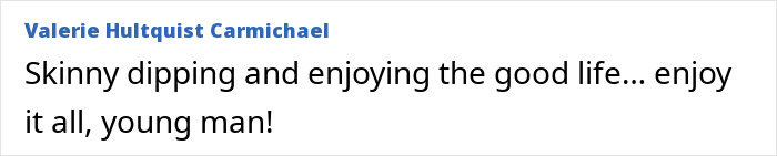 Comment mentioning skinny dipping and enjoying life, related to Yungblud trying too hard after yacht stunt.