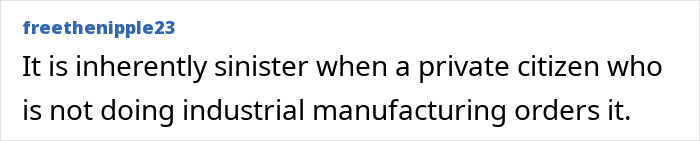 Comment from freethenipple23 discussing concerns over private citizens ordering sulfuric acid, relating to Epstein Island probe.
