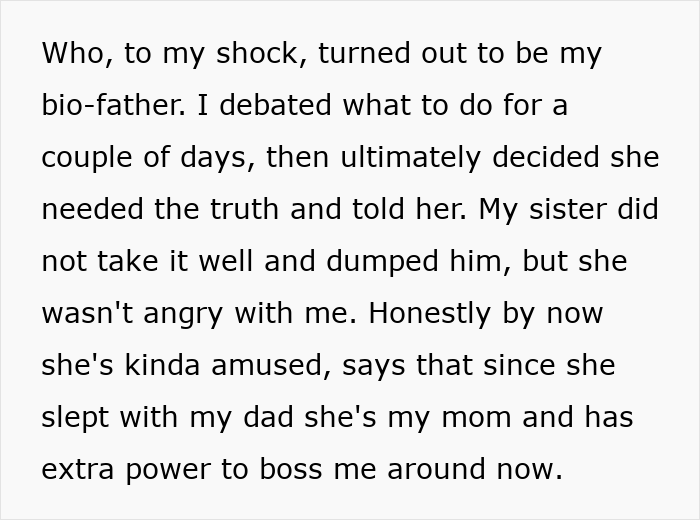 Half-Sis Shares She’s Dating Older Guy, Woman Mortified After Learning He’s Her Bio Dad Half-Sis Shares She’s Dating Older Guy, Woman Mortified After Learning He’s Her Bio Dad