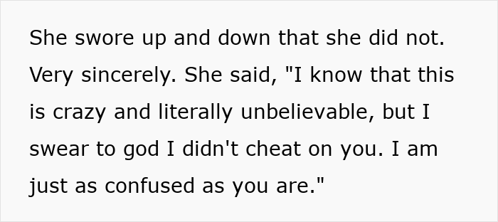 Text excerpt showing emotional dialogue expressing confusion in a lesbian couple about a partner being pregnant.