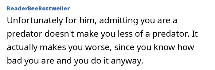 Comment on disturbing charges related to Russell Brand, posted by user ReaderBeeRottweiler on a forum.