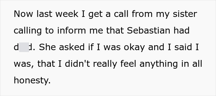 Text excerpt about a family asking a man for a kidney after he lets his brother die, showing emotional conflict.