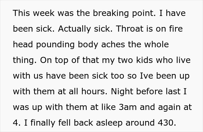 Text showing a woman keeps waking up boyfriend as soon as she wakes up, describing normal couples&rsquo; behavior.