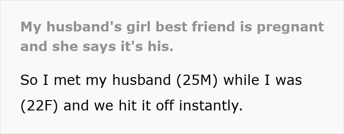 Text about man spinning tale of pregnant female bestie, shocking wife with unbelievable story in a relationship conflict.