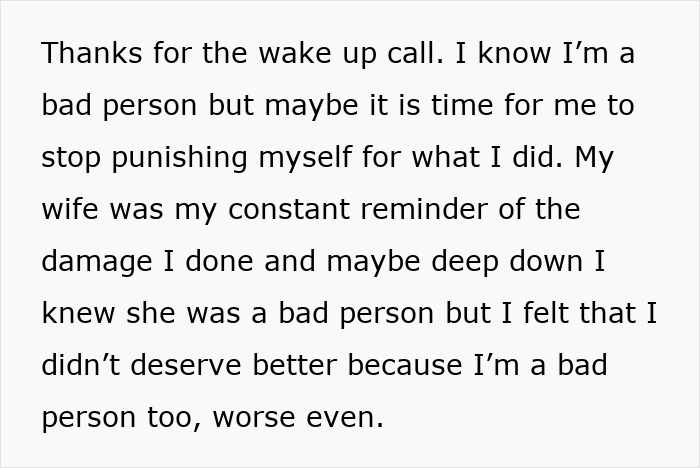 Text message showing a man reflecting on pain caused by his mistress-turned-wife and her insecurity issues exposed. Text message showing a man reflecting on pain caused by his mistress-turned-wife and her insecurity issues exposed.