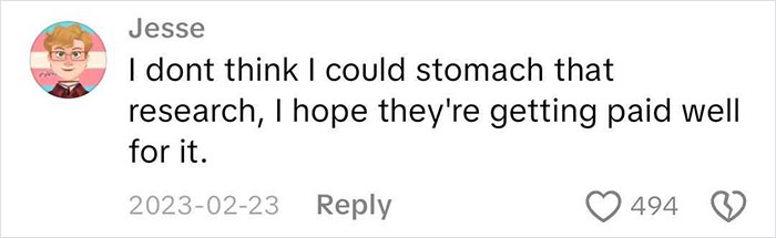 Comment from user Jesse expressing difficulty with research about incel forums and hope for fair compensation for undercover work.