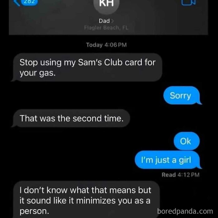 Text message meme showing a humorous conversation about using a Sam’s Club card, part of random memes content.
