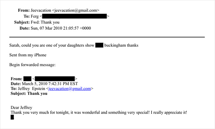 Email excerpt revealing Jeffrey Epstein's bold request involving Princess Beatrice and Eugenie, as seen in new files.