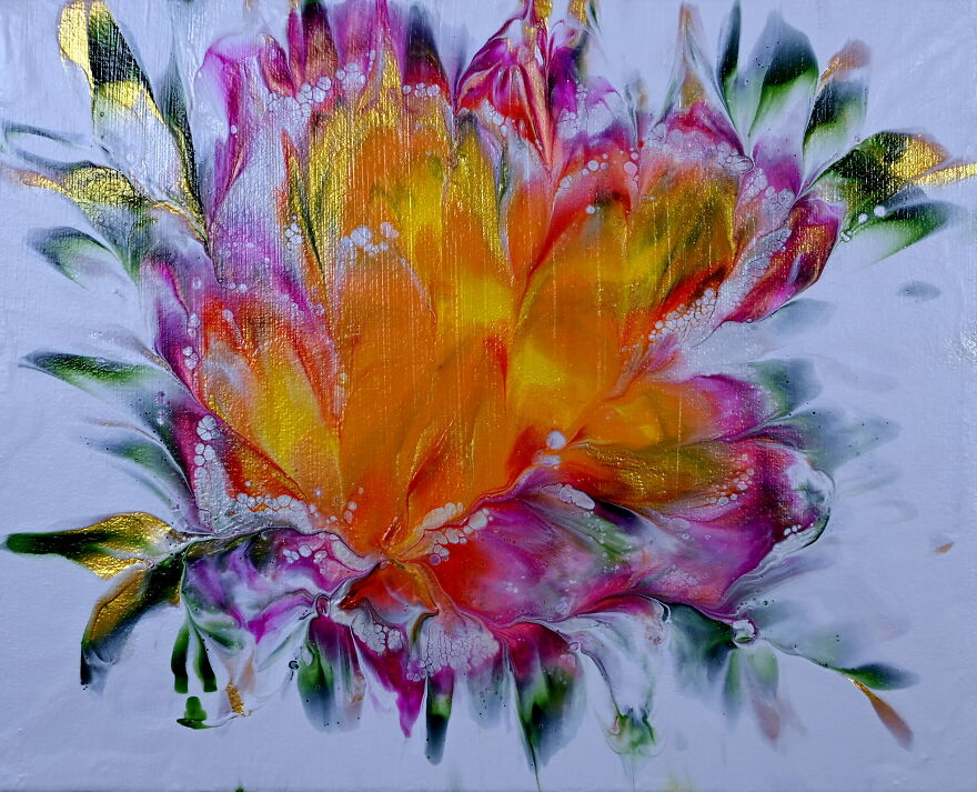 Easiest Acrylic Pour Ever? Flower Dip Technique For Stunning Results! 🌸 Easiest Acrylic Pour Ever? Flower Dip Technique For Stunning Results! 🌸