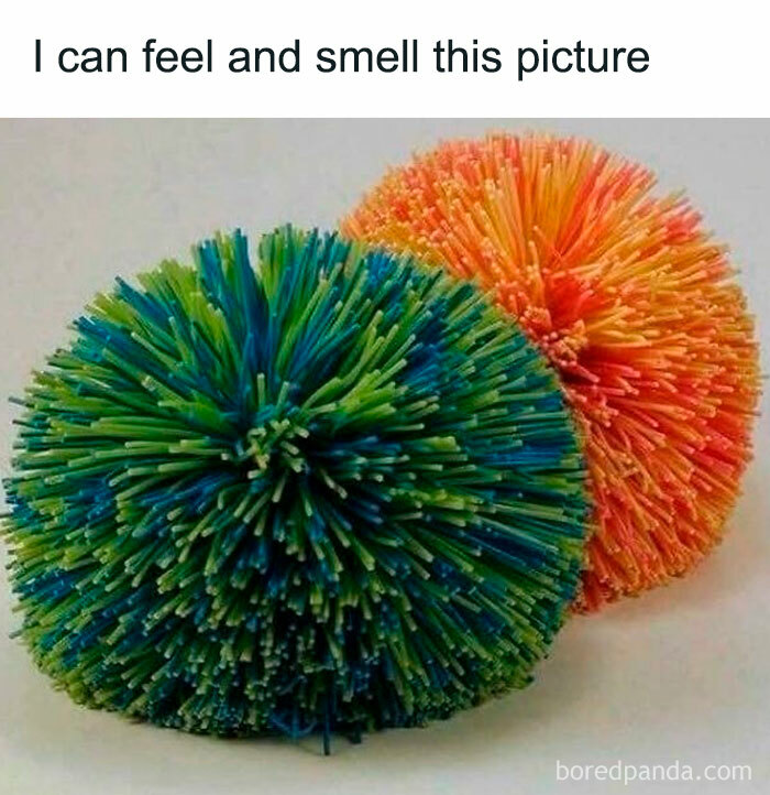 Colorful spiky Koosh balls from the 90s, evoking nostalgic memories and funny 90s posts and memes.