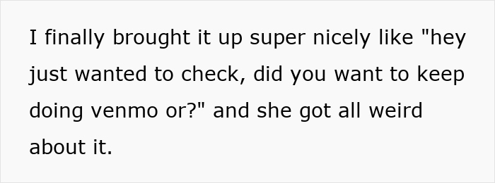Text excerpt discussing a conversation about neighbor dog walking pay and payment methods in deserts.