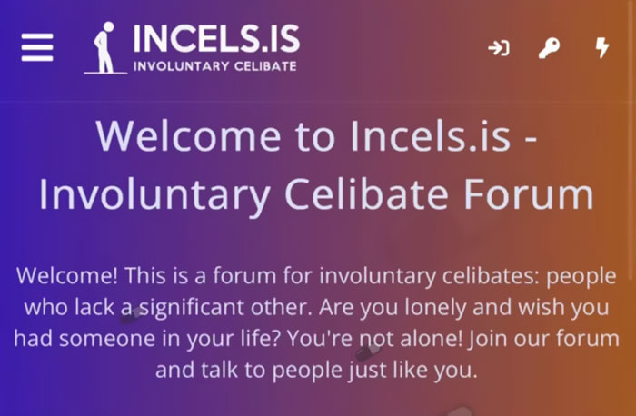 Screenshot of Incels.is involuntary celibate forum homepage where women go undercover in incel forums.