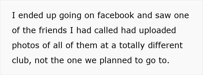 Text excerpt describing a girlfriend's horror after boyfriend abandons her on date night to go out with friends.