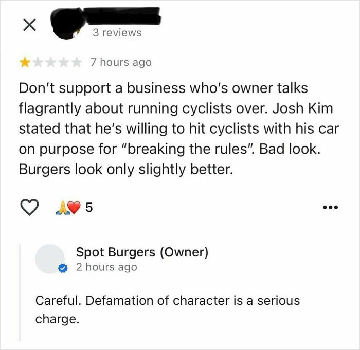 This Guy Posted A Video To His Restaurant’s Instagram Threatening To End Cyclists And He’s Handling The Criticism Really Well