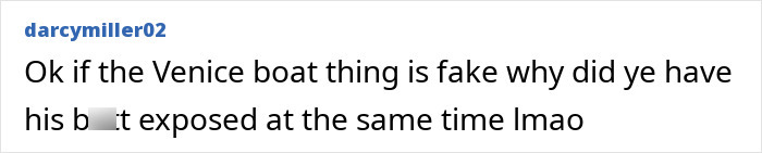 Screenshot of a social media comment discussing Kanye’s Venice incident alongside Bianca Censori’s bold outfit choices.